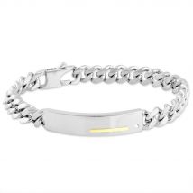 Bracelet Identité Adoline Acier Blanc Diamant - Pour Homme - Histoire d'Or