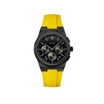 Montre Cluse Vigoureux Chrono Noir - Boîtier Noir - Cadran Noir - Bracelet Jaune - Mécanisme en Quartz - Pour Homme - Histoire d'Or