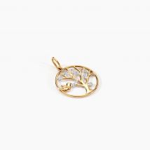 Pendentif Arethusa Or Jaune Diamant - Pour Femme - Pierre en Diamant de forme Ronde - Motif Arbre - Histoire d'Or