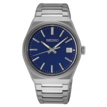 Montre Seiko Classique Bleu - Boîtier Gris - Cadran Bleu - Bracelet Argenté - Mécanisme en Quartz - Pour Homme - Histoire d'Or