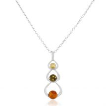 Collier Agneta Argent Blanc Ambre - Pour Femme - Histoire d'Or