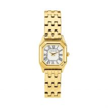 Montre Codhor Suzon Blanc - Boîtier Jaune - Cadran Blanc - Bracelet Doré - Mécanisme en Quartz - Pour Femme - Histoire d'Or