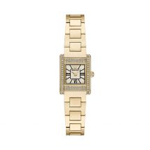 Montre Emporio Armani Blanc - Boîtier Jaune - Cadran Blanc - Bracelet Doré - Mécanisme en Quartz - Pour Femme - Histoire d'Or