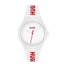 Montre Hugo Litforhim Blanc - Boîtier Blanc - Cadran Blanc - Bracelet Bicolore - Mécanisme en Quartz - Pour Homme - Histoire d'Or