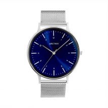 Montre Arctik Nomade Bleu - Boîtier Blanc - Cadran Blanc - Bracelet Argenté - Mécanisme en Quartz - Pour Homme - Histoire d'Or