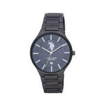 Montre U.s. Polo Assn. Bleu - Boîtier Noir - Cadran Blanc - Bracelet Noir - Mécanisme en Quartz - Pour Homme - Histoire d'Or