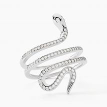Bague Wesley Argent Blanc Oxydes De Zirconium - Pour Femme - Pierre en Oxyde de Zirconium de forme Ronde - Motif Serpent - Histoire d'Or