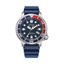 Montre Citizen Promaster Marine Bleu - Boîtier Argenté - Cadran Bleu - Bracelet Bleu - Mécanisme en Quartz - Pour Homme - Histoire d'Or