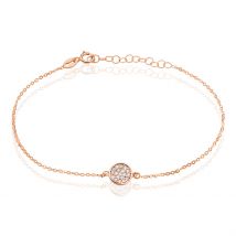 Bracelet Helinie Or Rose Oxyde De Zirconium - Pour Femme - Pierre en Oxyde de Zirconium de forme Ronde - Motif Cercle - Histoire d'Or