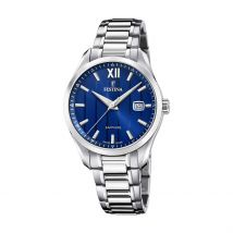 Montre Festina Swiss Made 37,5 Bleu London - Boîtier Blanc - Cadran Blanc - Bracelet Argenté - Mécanisme en Quartz - Pour Homme - Histoire d'Or
