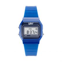Montre Upp Square Noir - Boîtier Noir - Cadran Noir - Bracelet Bleu - Mécanisme en Quartz - Pour Enfant - Histoire d'Or