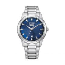 Montre Citizen Classic Elegant Bleu - Boîtier Blanc - Cadran Blanc - Bracelet Argenté - Mécanisme en Quartz - Pour Homme - Histoire d'Or