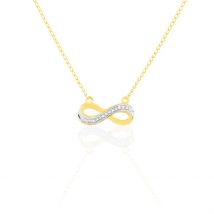 Collier Chacha Or Jaune Diamant - Pour Femme - Pierre en Diamant de forme Ronde - Motif Infini - Histoire d'Or