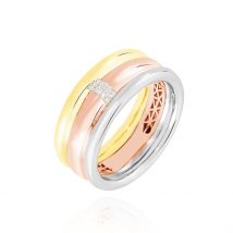 Bague Hajila Or Tricolore Diamant - Pour Femme - Histoire d'Or