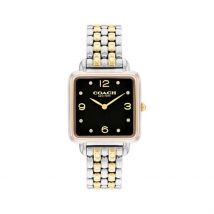 Montre Coach Cass Noir - Boîtier - Cadran Noir - Bracelet Bicolore Doré / Blanc - Mécanisme en Quartz - Pour Femme - Histoire d'Or