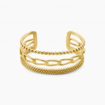 Bracelet Manchette Elain Acier Jaune - Pour Femme - Histoire d'Or