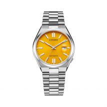 Montre Citizen Tsuyosa Nj0150 Jaune - Boîtier Argenté - Cadran Jaune - Bracelet Argenté - Mécanisme en Automatique - Pour Homme - Histoire d'Or