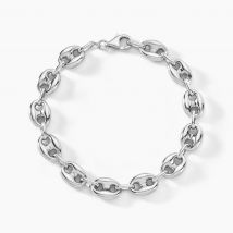 Bracelet Carrus Maille Grain De Cafe Argent Blanc - Pour Homme - Histoire d'Or