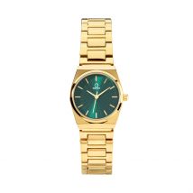 Montre Sunny Vert - Boîtier Doré - Cadran Vert - Bracelet Doré - Mécanisme en Quartz - Pour Femme - Histoire d'Or