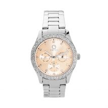 Montre O Watch Shiny Rose - Boîtier Blanc - Cadran Rose - Bracelet Argenté - Mécanisme en Quartz - Pour Femme - Histoire d'Or