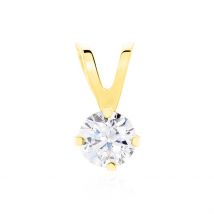 Pendentif Mabila Or Jaune Oxyde De Zirconium - Pour Femme - Pierre en Oxyde de Zirconium de forme Ronde - Motif Cercle - Histoire d'Or