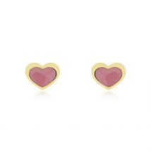 Boucles D'oreilles Puces Coeurs Or Jaune - Pour Enfant - Histoire d'Or