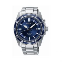 Montre Seiko Sport Bleu - Boîtier Argenté - Cadran Bleu - Bracelet Argenté - Mécanisme en Kinétique - Pour Homme - Histoire d'Or