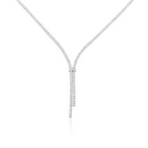 Collier River Or Blanc Diamant - Pour Femme - Pierre en Diamant de forme Ronde - Histoire d'Or