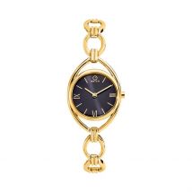 Montre O Watch Ditty Noir - Boîtier Jaune - Cadran Noir - Bracelet Doré - Mécanisme en Quartz - Pour Femme - Histoire d'Or