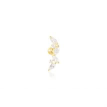 Piercing Nina Or Jaune Oxyde De Zirconium - Pour Femme - Pierre en Oxyde de Zirconium de forme Ronde - Motif Barrette - Histoire d'Or