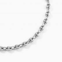 Collier Carrus Maille Grain De Cafe Argent Blanc - Pour Homme - Histoire d'Or