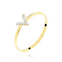 Bague De Phalange Celene Or Jaune Oxyde De Zirconium - Pour Femme - Pierre en Oxyde de Zirconium de forme Ronde - Histoire d'Or