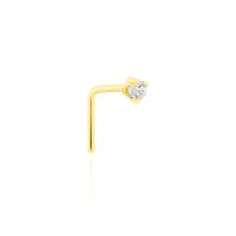 Piercing De Nez Fethi Serti Griffe Or Jaune Oxyde De Zirconium - Pour Femme - Pierre en Oxyde de Zirconium de forme Ronde - Histoire d'Or