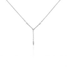 Collier Bormana Argent Blanc Oxyde De Zirconium - Pour Femme - Pierre en Oxyde de Zirconium de forme Ronde - Histoire d'Or