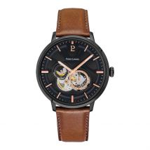 Montre Pierre Lannier Trio Noir - Boîtier Noir - Cadran Noir - Bracelet Brun - Mécanisme en Automatique - Pour Homme - Histoire d'Or