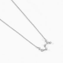 Collier Vega Argent Blanc Oxyde De Zirconium - Pour Femme - Pierre en Oxyde de Zirconium de forme Ronde - Motif Zodiaque-Scorpion - Histoire d'Or