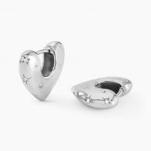 Créoles Ocean Argent Blanc Oxyde De Zirconium - Pour Femme - Pierre en Oxyde de Zirconium de forme Ronde - Histoire d'Or