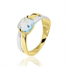 Bague Suzana Or Bicolore Topaze - Pour Femme - Pierre en Topaze de forme Carré - Histoire d'Or