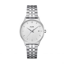 Montre Cluse Minuit Date Argenté - Boîtier Blanc - Cadran Argenté - Bracelet Argenté - Mécanisme en Quartz - Pour Femme - Histoire d'Or