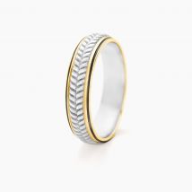 Alliance Izaak Argent Bicolore - Pour Homme - Histoire d'Or