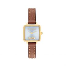 Montre Coach Cass Bleu Sky - Boîtier - Cadran Bleu sky - Bracelet Marron - Mécanisme en Quartz - Pour Femme - Histoire d'Or
