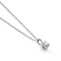 Collier Aphrodite Platine Blanc Diamant - Pour Femme - Pierre en Diamant de forme Ronde - Histoire d'Or