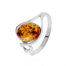 Bague Titziana Argent Blanc Ambre - Pour Femme - Histoire d'Or