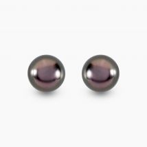 Boucles D'oreilles Puces Alper Or Jaune Perle De Culture De Tahiti - Pour Femme - Pierre en Perle tahiti de forme Semi-ronde - Histoire d'Or