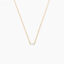Collier Lawry Or Jaune Oxyde De Zirconium - Pour Femme - Pierre en Oxyde de Zirconium de forme Baguette - Histoire d'Or