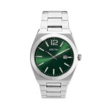Montre Arctik Onde Vert - Boîtier Blanc - Cadran Vert - Bracelet Argenté - Mécanisme en Quartz - Pour Homme - Histoire d'Or