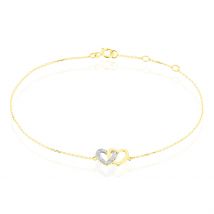 Bracelet Brunehaut Or Jaune Diamant - Pour Femme - Pierre en Diamant de forme Ronde - Motif Cœur - Histoire d'Or