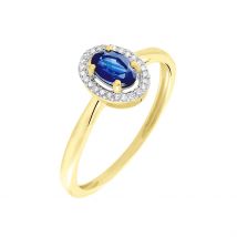 Bague Or Jaune Goulwen Saphir Ovale Et Diamants - Pour Femme - Pierre en Saphir de forme Ovale - Histoire d'Or