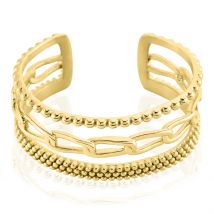 Bracelet Manchette Elain Acier Jaune - Pour Femme - Histoire d'Or