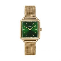 Montre Cluse Tetragone Vert - Boîtier Jaune - Cadran Vert - Bracelet Doré - Mécanisme en Quartz - Pour Femme - Histoire d'Or
